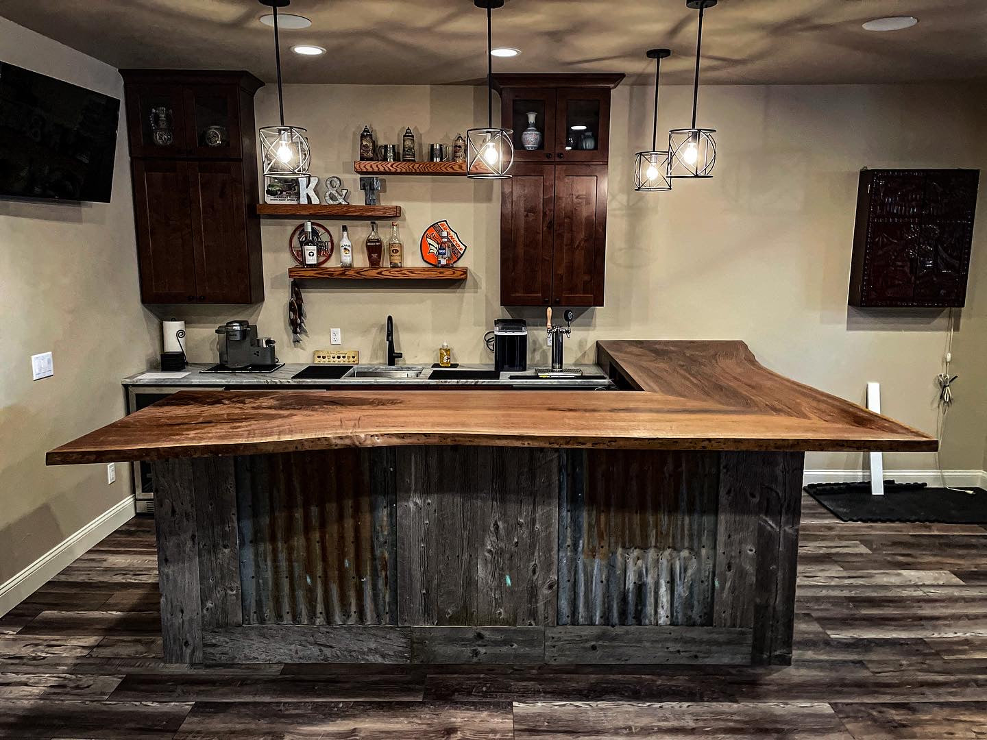 Black Walnut Basement Bar Top