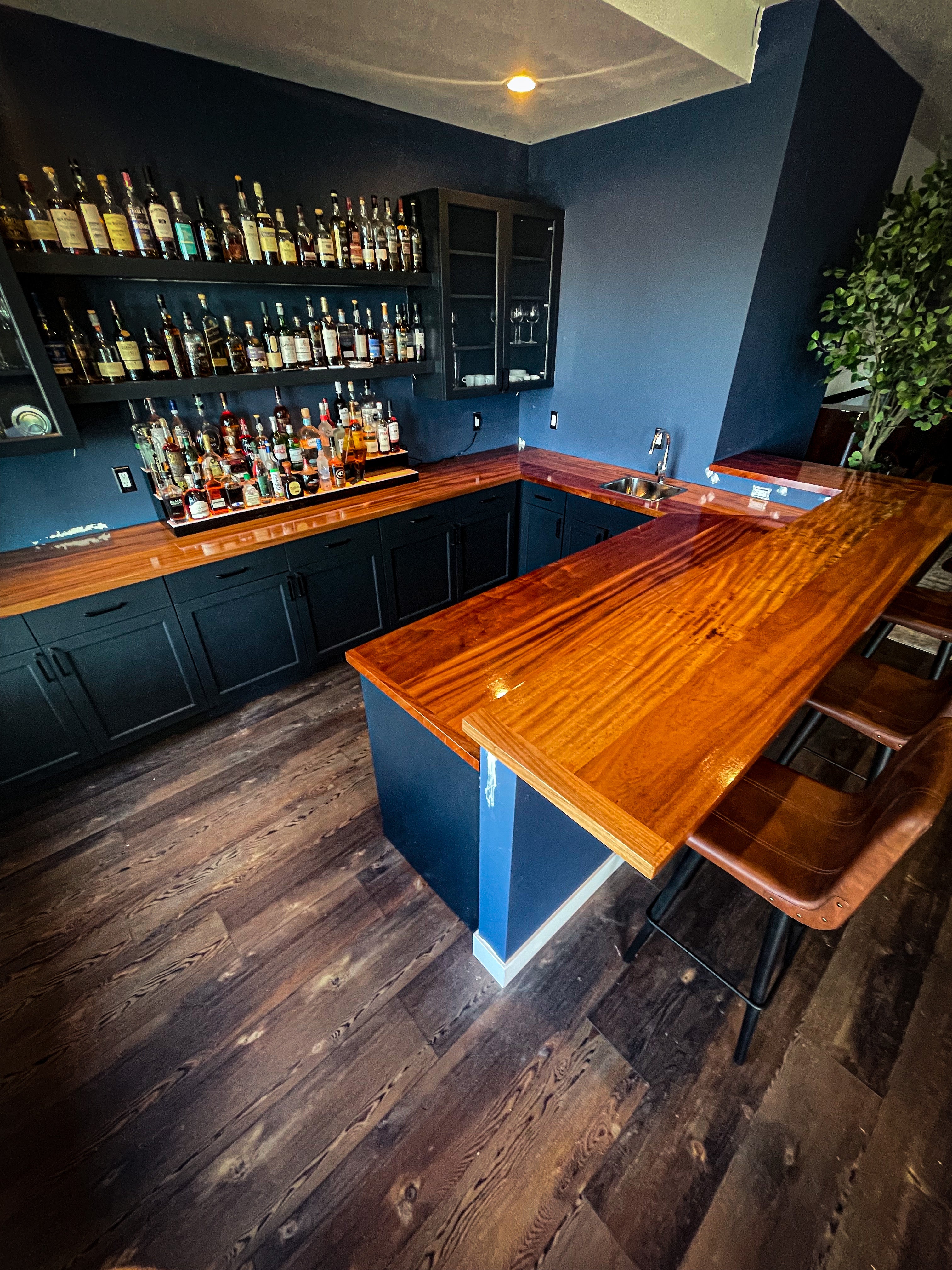 Mahogany Basement Bar and Countertop Project