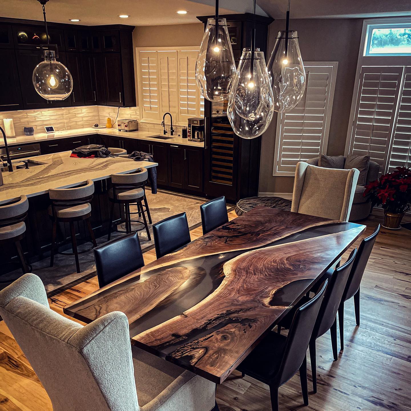 Dining Table Black Walnut River Table